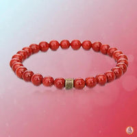 Cherry Red Coral Round Bracelet - Mars Harmony Accessory | Brahmatells by Brahmatells