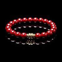 Cherry Red Coral Round Bracelet - Mars Harmony Accessory | Brahmatells by Brahmatells