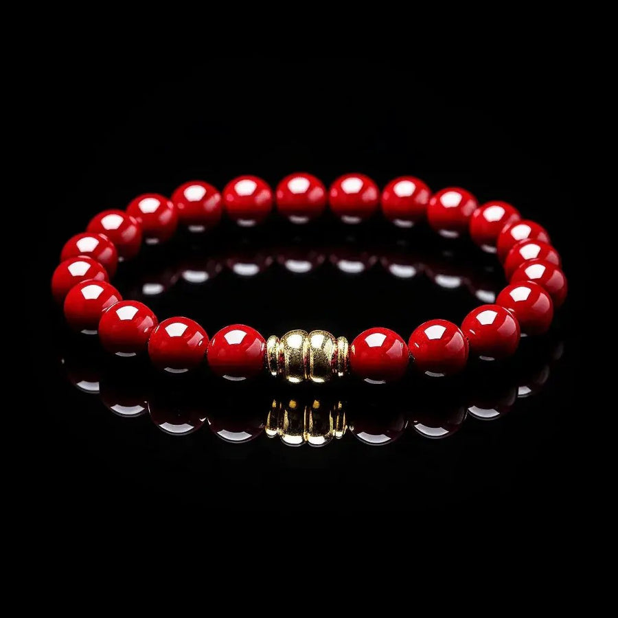 Cherry Red Coral Round Bracelet - Mars Harmony Accessory | Brahmatells by Brahmatells