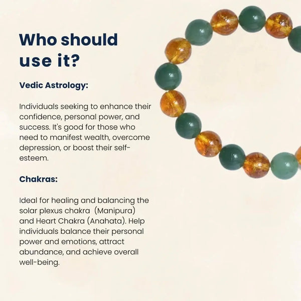 Citrine & Green Aventurine Wealth Bracelet | Business Success & Opportunity by Brahmatells