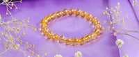 Citrine Diamond Cut Bracelet - 8mm Beads for Men & Women by Brahmatells