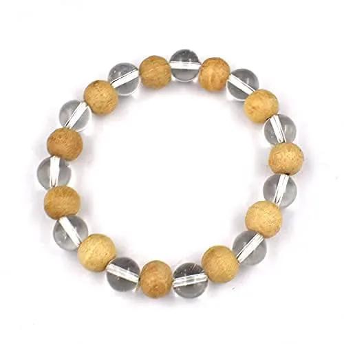 Clear Quartz & Wood Healing Bracelet | Brahmatells by Brahmatells