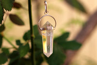 Clear Quartz Crystal Double Side Pendant by Brahmatells