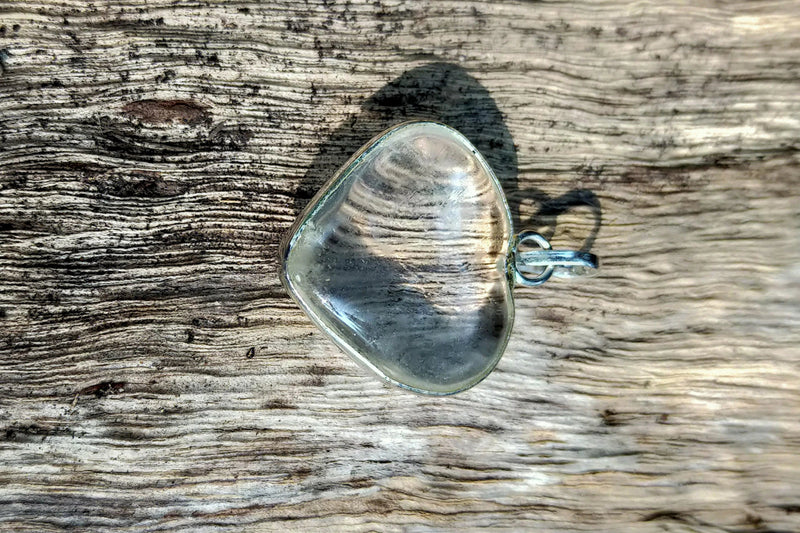 Clear Quartz Crystal Heart Pendant by Brahmatells