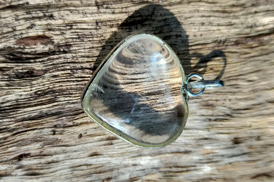 Clear Quartz Crystal Heart Pendant by Brahmatells