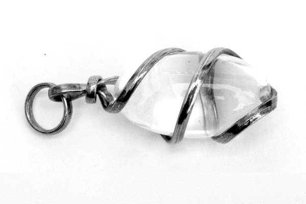 Clear Quartz Crystal Shivlingam Pendent by Brahmatells