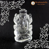 Clear Quartz Ganesha Idol for Prosperity & Protection | Brahmatells by Brahmatells