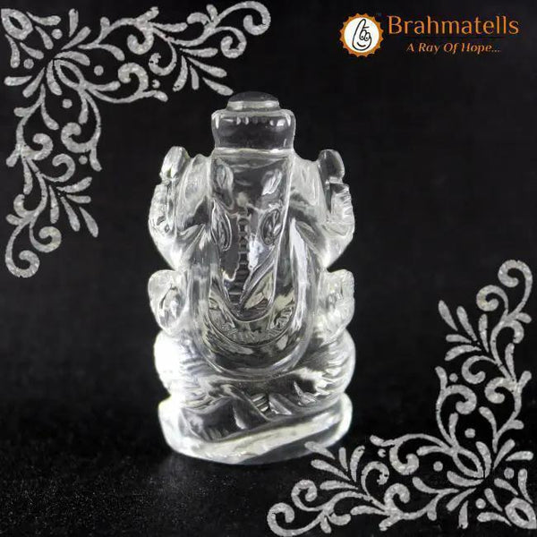 Clear Quartz Ganesha Idol for Prosperity & Protection | Brahmatells by Brahmatells