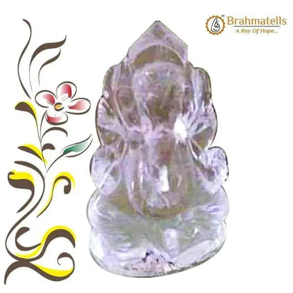 Clear Quartz Ganesha Idol for Prosperity & Protection | Brahmatells by Brahmatells