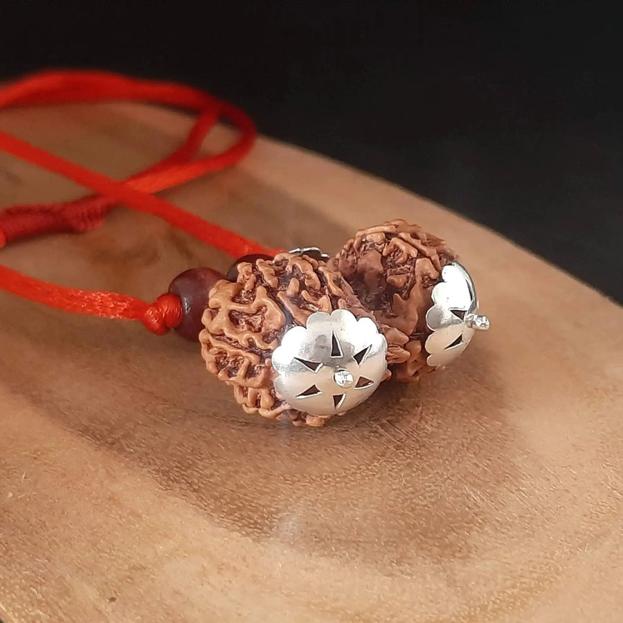Collector Size Gauri Shankar Rudraksha Pendant - Divine Harmony | Brahmatells by Brahmatells