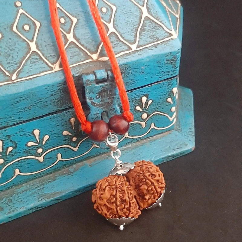 Collector Size Gauri Shankar Rudraksha Pendant - Divine Harmony | Brahmatells by Brahmatells