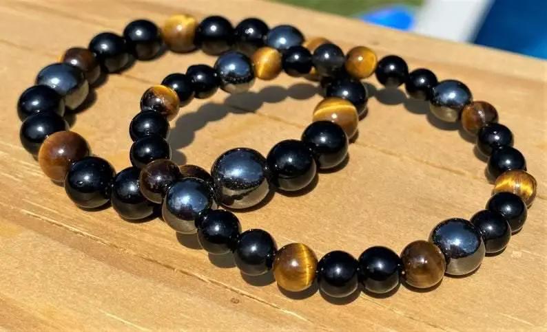 Couples Tiger's Eye & Obsidian Bracelet for Harmony | Brahmatells by Brahmatells