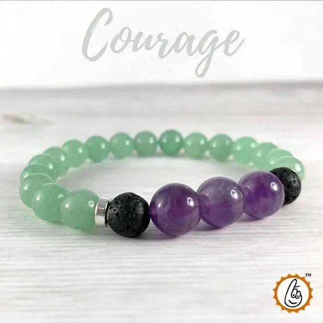 Courage Bracelet with Amethyst & Green Aventurine | Brahmatells by Brahmatells