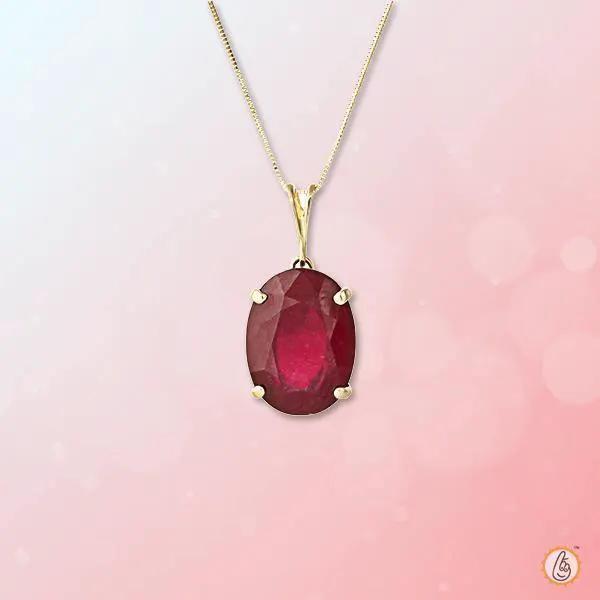 Crimson Red Ruby Manak Oval Pendant - Sun's Radiance | Brahmatells by Brahmatells