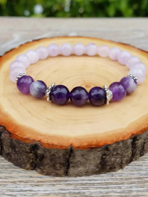 Crown Chakra Healing Bracelet - Amethyst & Quartz | Brahmatells by Brahmatells