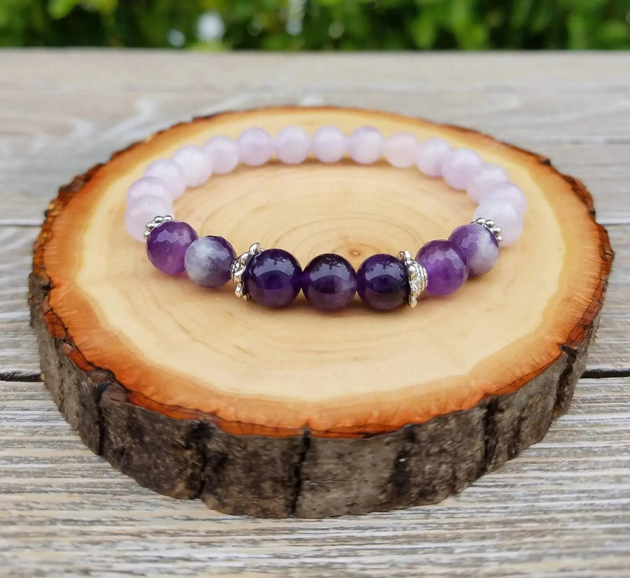 Crown Chakra Healing Bracelet - Amethyst & Quartz | Brahmatells by Brahmatells