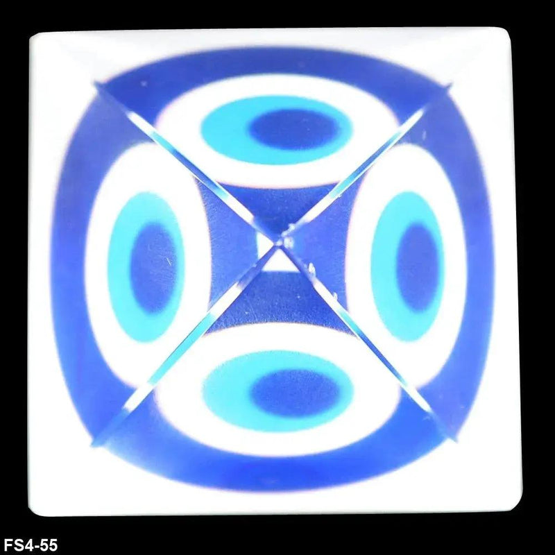 Crystal Evil Eye Glass Pyramid (Clear and Blue, Standard) by Brahmatells