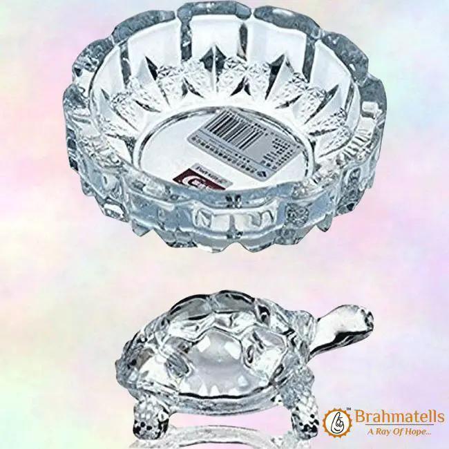 Crystal Fengshui Lucky Tortoise With Tray by Brahmatells