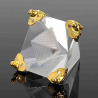 Crystal Glass Pyramid with Golden Stand by Brahmatells