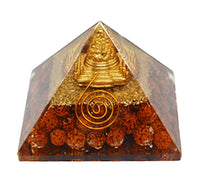 Crystal Pyramid with Shri Yantra and Rudraksha for Spiritual Healing, Meditation, Health & Wealth by Brahmatells