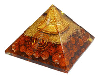 Crystal Pyramid with Shri Yantra and Rudraksha for Spiritual Healing, Meditation, Health & Wealth by Brahmatells