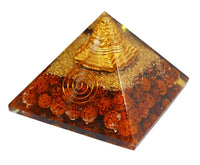 Crystal Pyramid with Shri Yantra and Rudraksha for Spiritual Healing, Meditation, Health & Wealth by Brahmatells