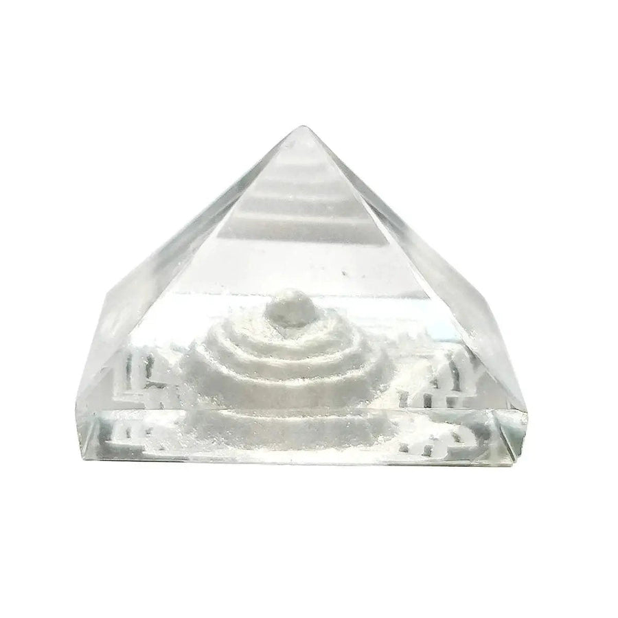 Crystal Sphatik Shree Yantra Pyramid by Brahmatells