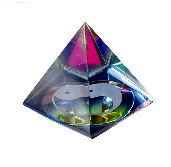Crystal Yin-Yang Pyramid for Peace, Prosperity and Good Fortune by Brahmatells