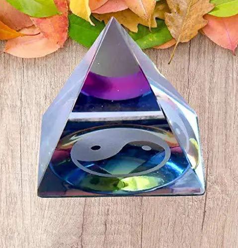 Crystal Yin-Yang Pyramid for Peace, Prosperity and Good Fortune by Brahmatells