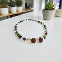 Divine Balance 54-Bead Rudraksha Bracelet – Chakra Stone Combo by Brahmatells