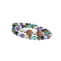 Divine Balance 54-Bead Rudraksha Bracelet – Chakra Stone Combo by Brahmatells