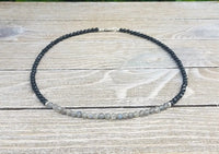 Dainty Protection Necklace: Black Onyx & Labradorite | Brahmatells by brahmatells