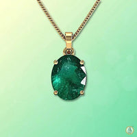 Dark Green Emerald Oval Pendant - Panna's Charm | Brahmatells by Brahmatells