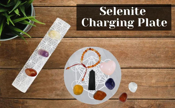 Selenite Charging Plate Flower of Life by Brahmatells