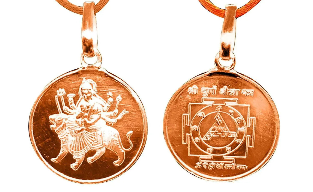 Durga Bisa Yantra Pendant In Pure Copper Blessed And Energized Locket by brahmatells