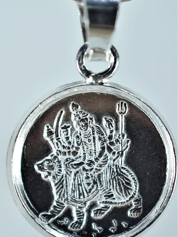 Durga Bisa Yantra Silver Locket | Sacred Pendant by Brahmatells by Brahmatells