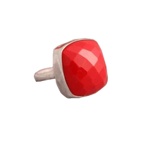 Egyptian Red Coral Square Ring - Mars Empowerment Jewel | Brahmatells by Brahmatells