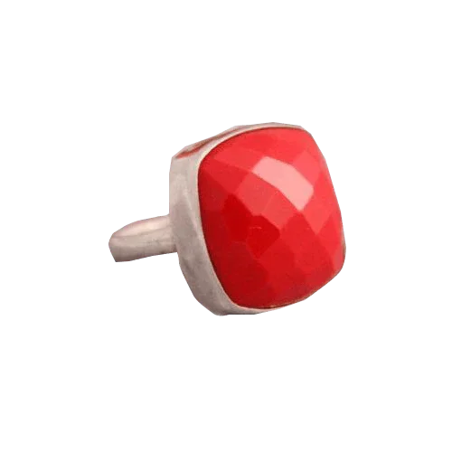 Egyptian Red Coral Square Ring - Mars Empowerment Jewel | Brahmatells by Brahmatells