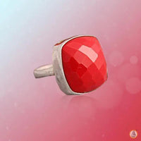 Egyptian Red Coral Square Ring - Mars Empowerment Jewel | Brahmatells by Brahmatells