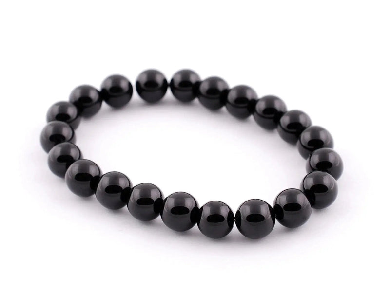 Elegant Black Agate Bracelet - 8mm Beads | Brahmatells by brahmatells