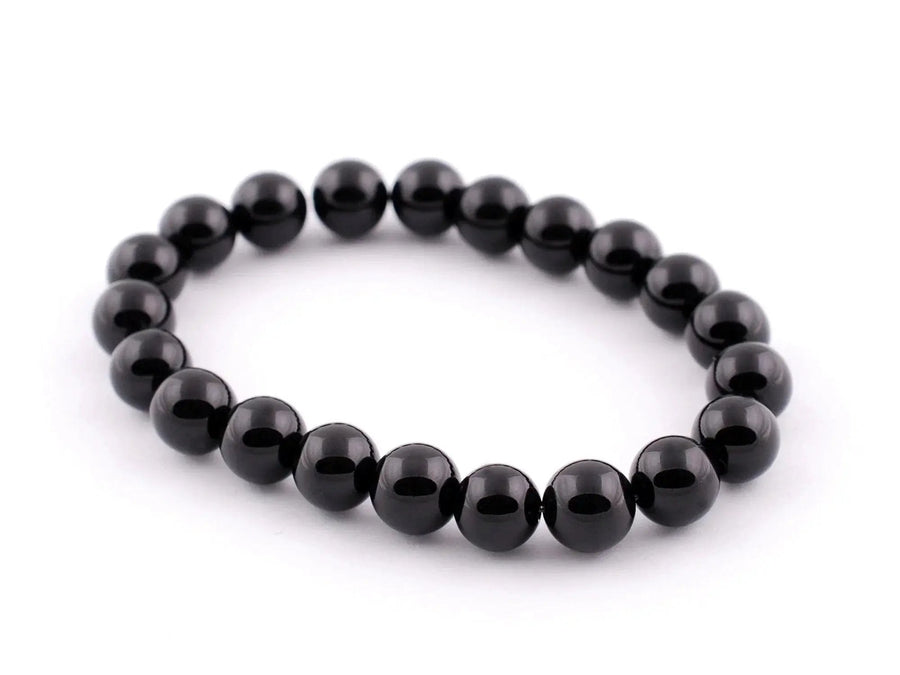 Elegant Black Agate Bracelet - 8mm Beads | Brahmatells by brahmatells