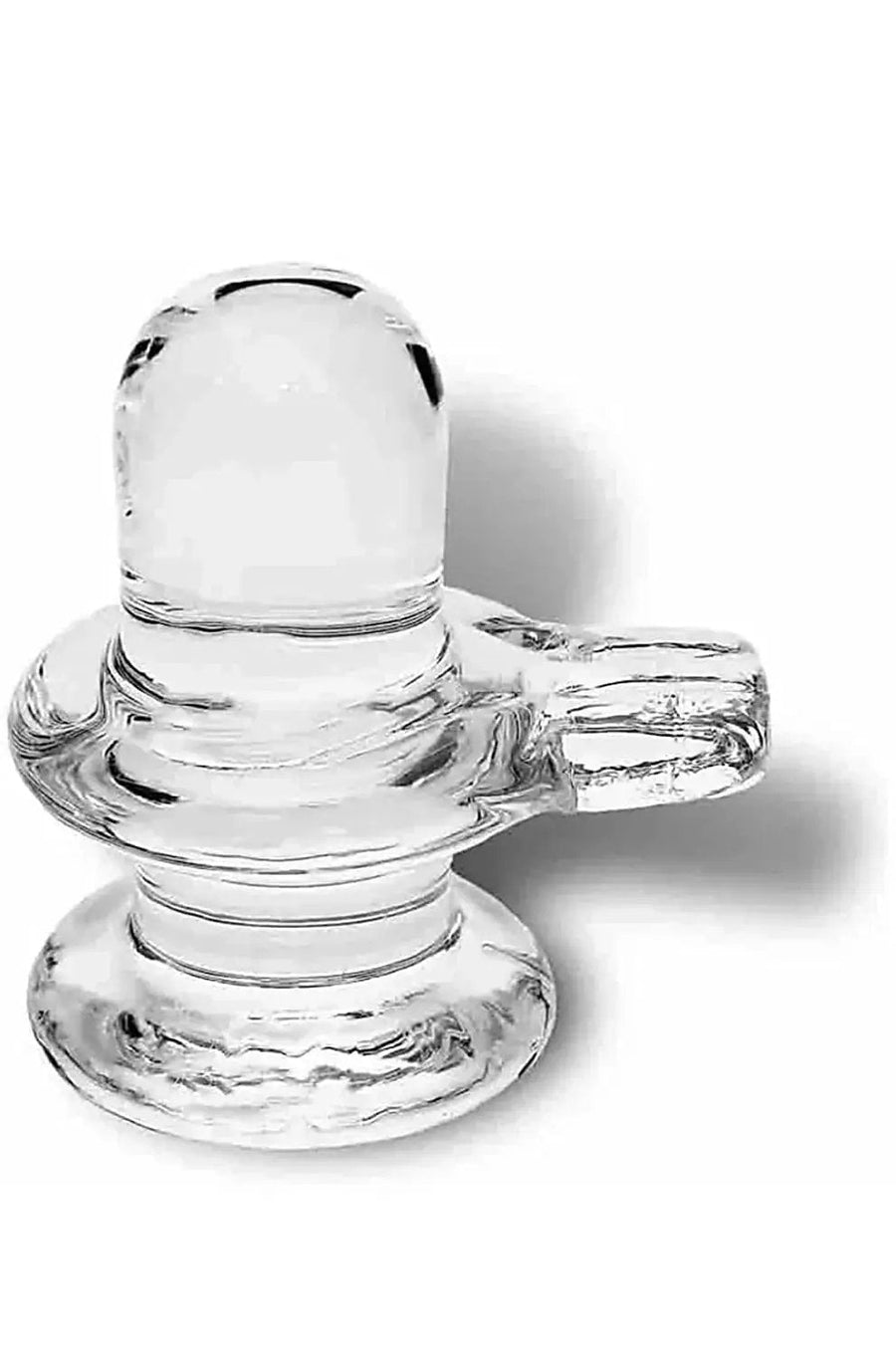 Elegant Glass Crystal Shivling - Compact Sacred Decor by Brahmatells