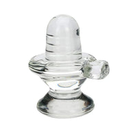 Elegant Glass Crystal Shivling - Compact Sacred Decor by Brahmatells