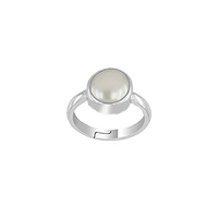 Elegant Pearl White Ring in Silver - Lunar Elegance | Brahmatells by Brahmatells