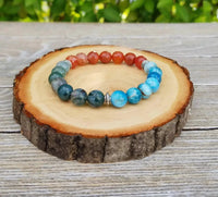 Elemental Harmony Bracelet - Apatite, Fire Agate, Moss Agate | Brahmatells by Brahmatells