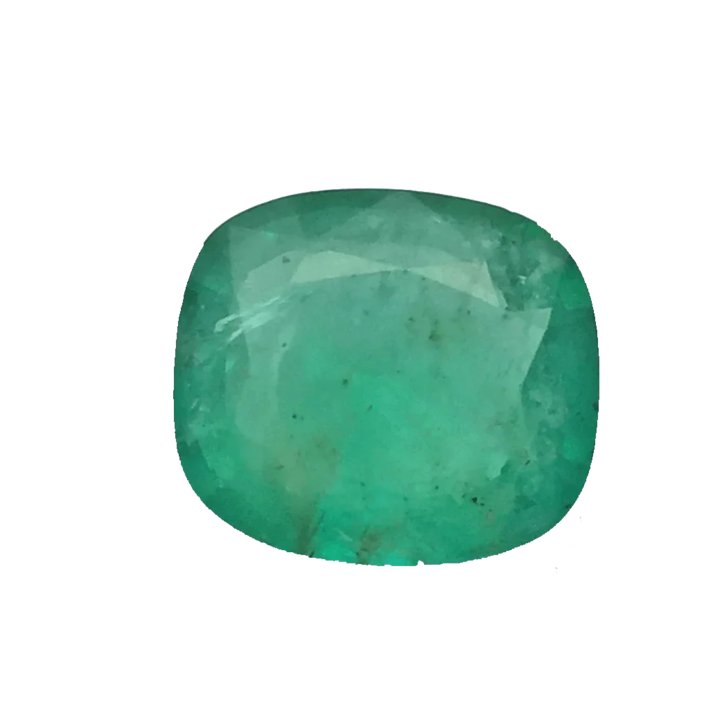 Emerald cushion-intense-bluish green BTE101GSM by Brahmatells