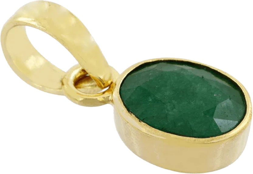 Emerald Oval Dark Green Pendant - Mercury's Wisdom | Brahmatells by Brahmatells