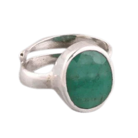Emerald Oval-Dark-Green Ring in Silver - Mercury's Charm | Brahmatells by Brahmatells