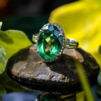 Emerald Oval-Yellow-Green Ring - Mercury's Harmony | Brahmatells by Brahmatells