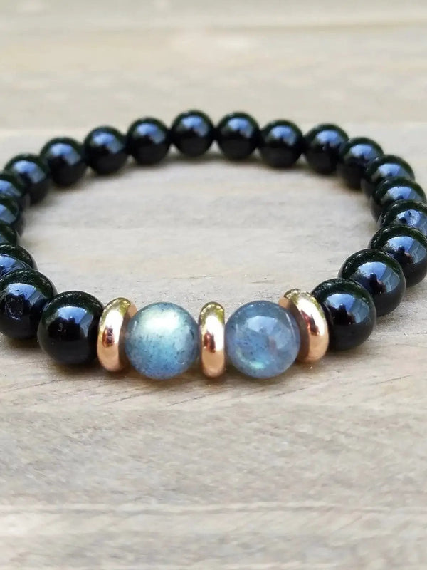 Empath Protection Bracelet with Labradorite & Black Tourmaline | Brahmatells by brahmatells